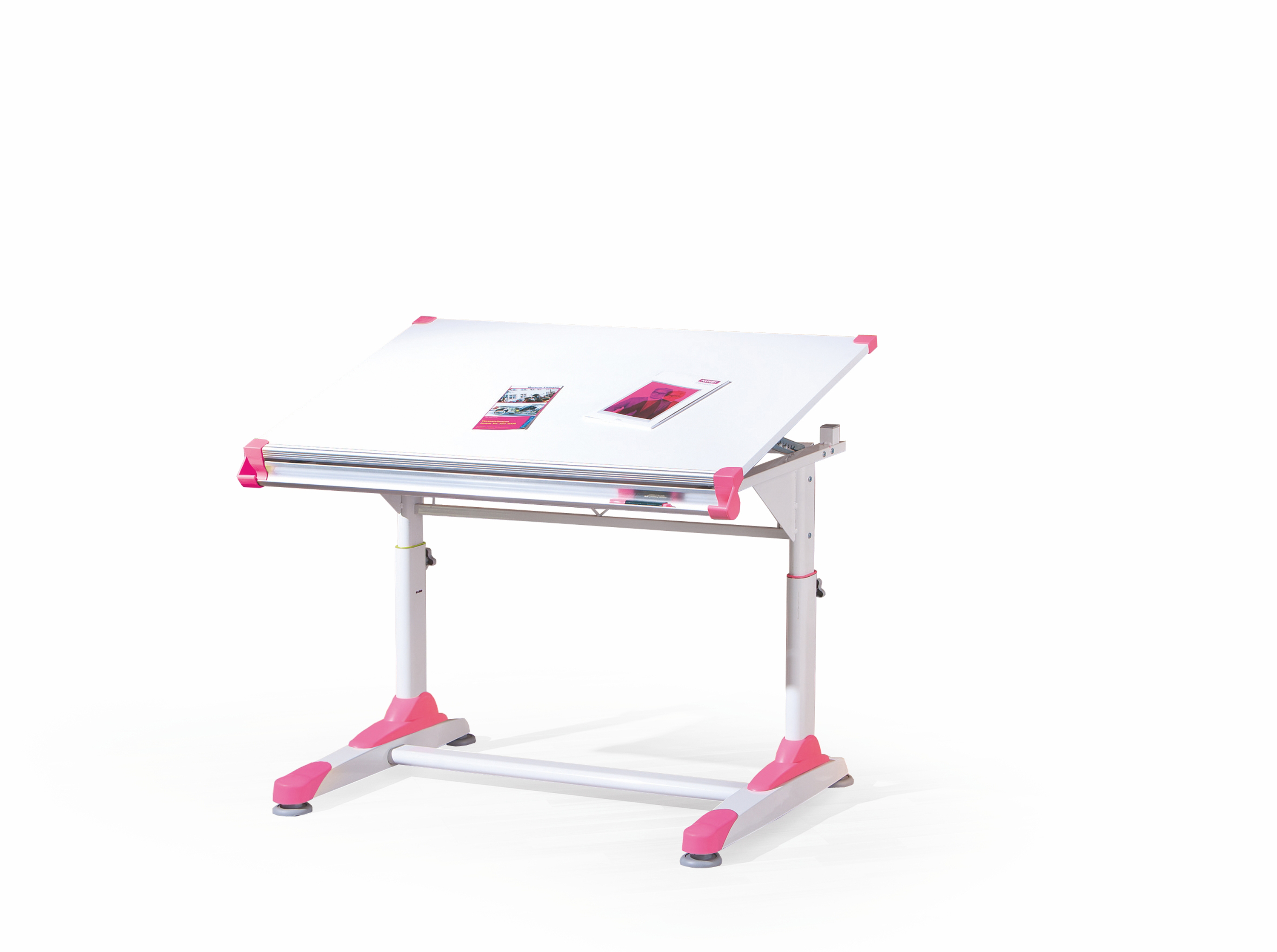 COLLORIDO PC stôl bielo-zeleno-ružový