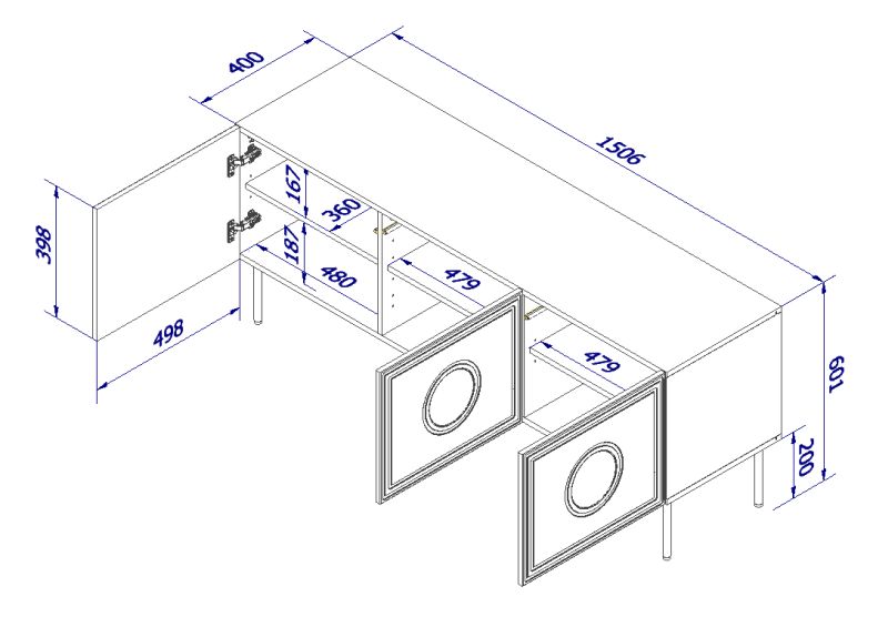 TV stolek PALAZZO 150 cm Halmar (foto 2)