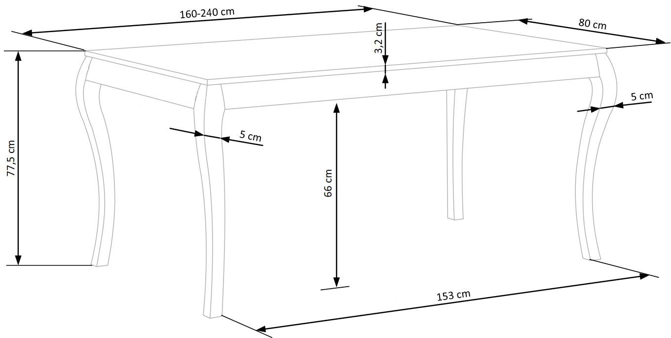 Rozkládací jídelní stůl WINDSOR 160 cm Halmar (foto 10)