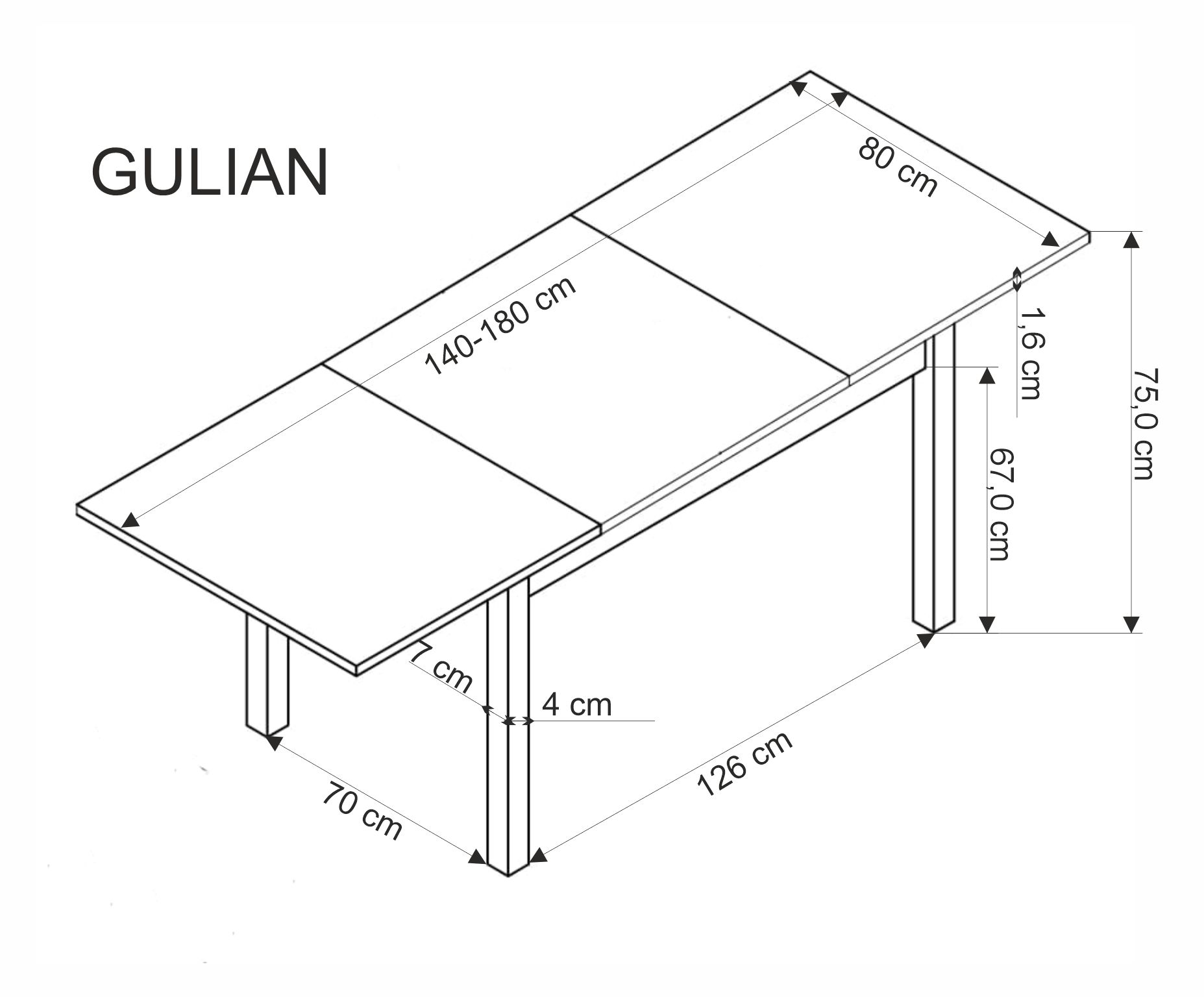 Rozkládací jídelní stůl GULIAN Halmar (foto 11)