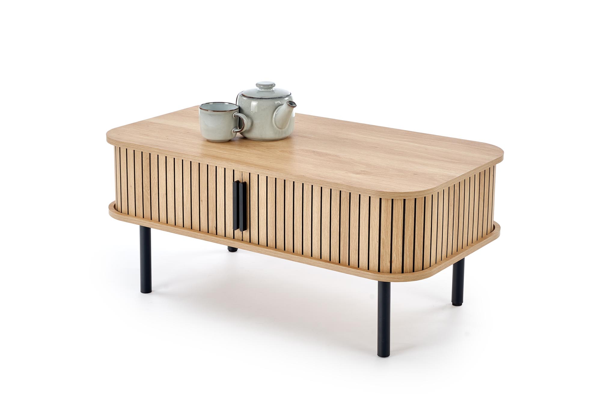 ANGELINA konferenčný stolík, prírodný / čierny