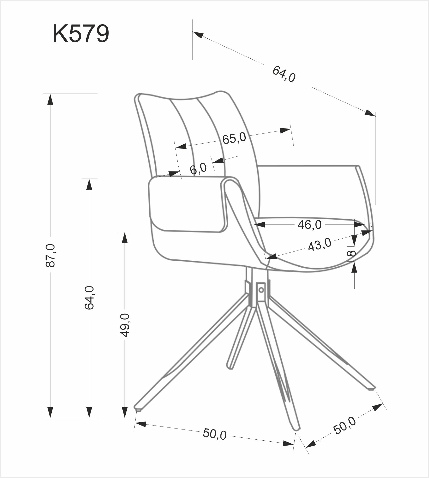 Jídelní židle K579 Halmar (foto 8)