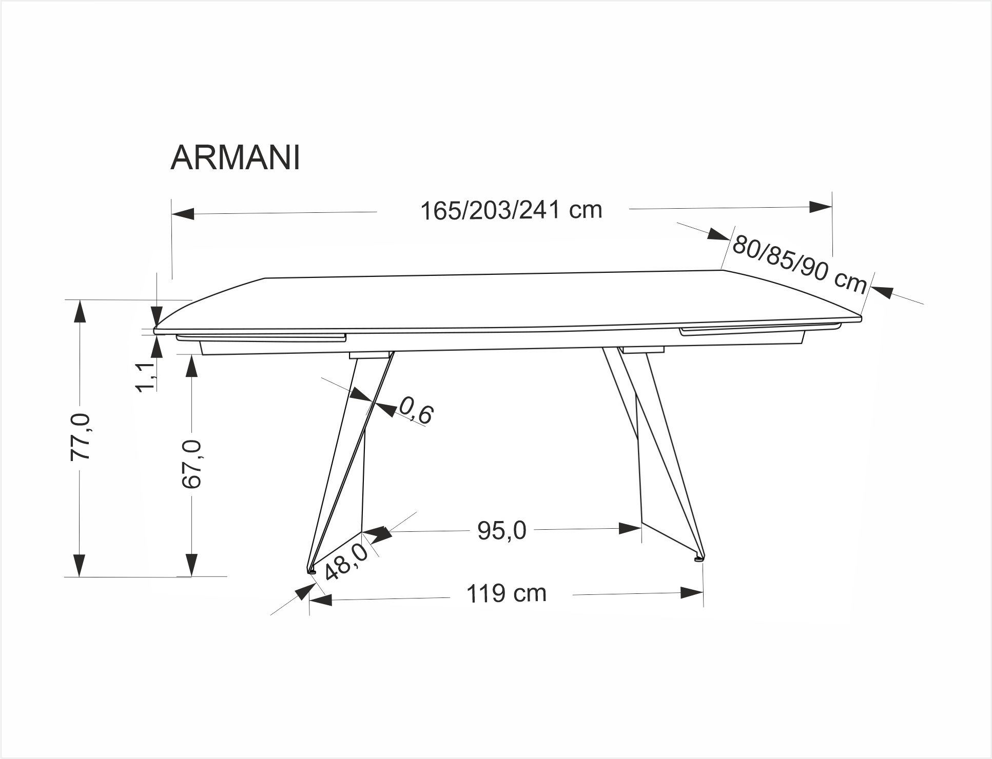 Rozkládací jídelní stůl ARMANI Halmar (foto 9)