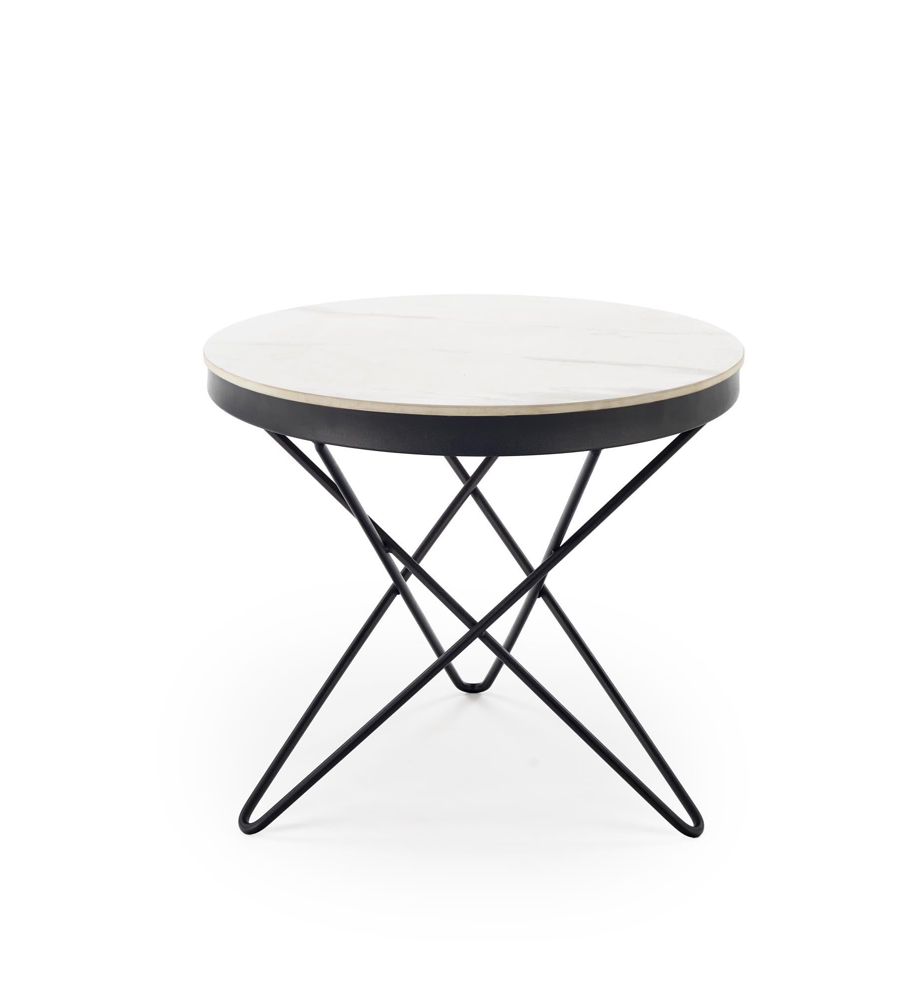 LEILA 2 konferenčný stolík, biely mramor/čierny
