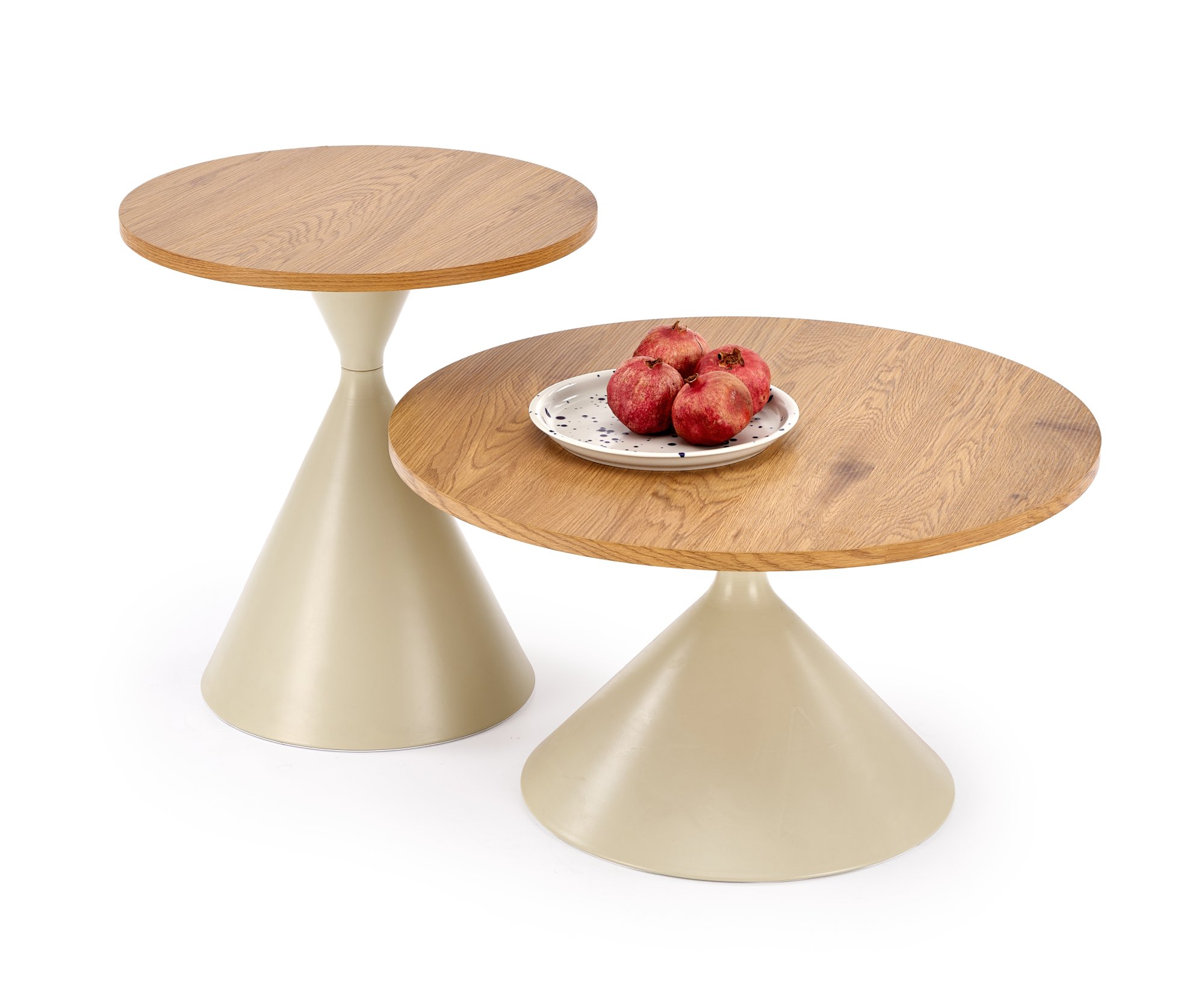 PILAR súprava 2 konferenčných stolíkov, dub prírodný / kašmír