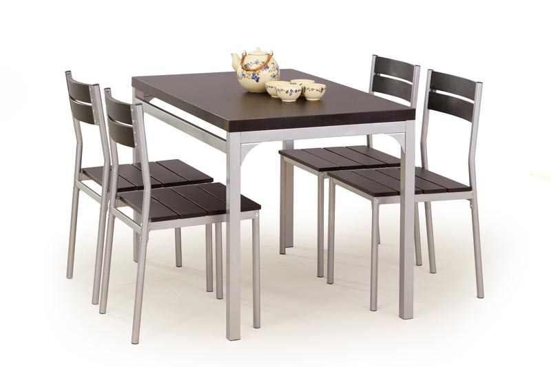 MALCOLM zostava stôl + 4 stoličky wenge