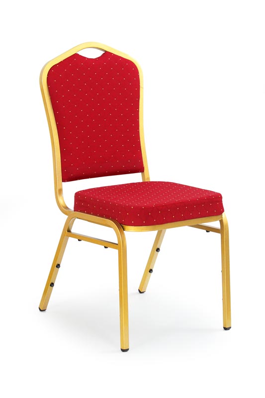 K66 stolička bordowá,  zlatá