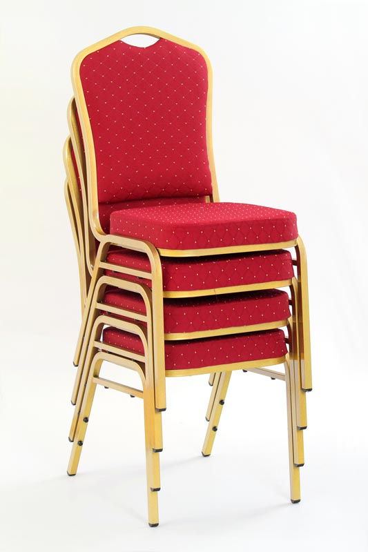K66 stolička bordowá,  zlatá