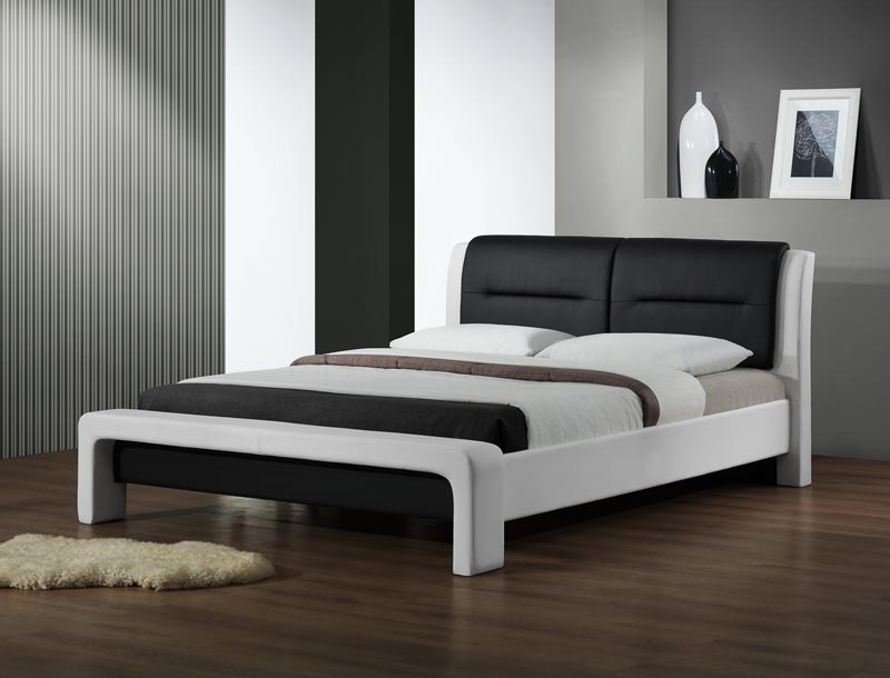 CASSANDRA 160 cm postel bielo-čierna