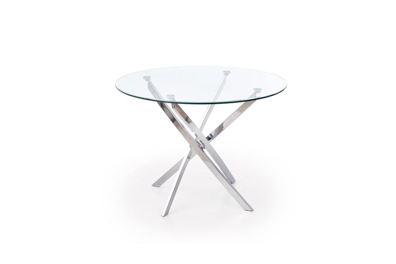 RAYMOND stôl bezfarebný/chróm