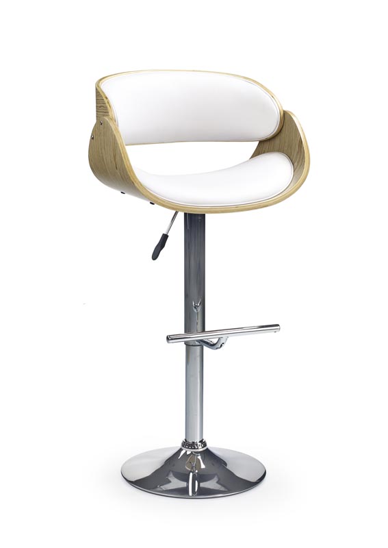 H43 barová stolička svetlo dub/biela