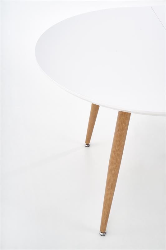 EDWARD stôl rozkladací dub medový / biely; nohy: dub medový