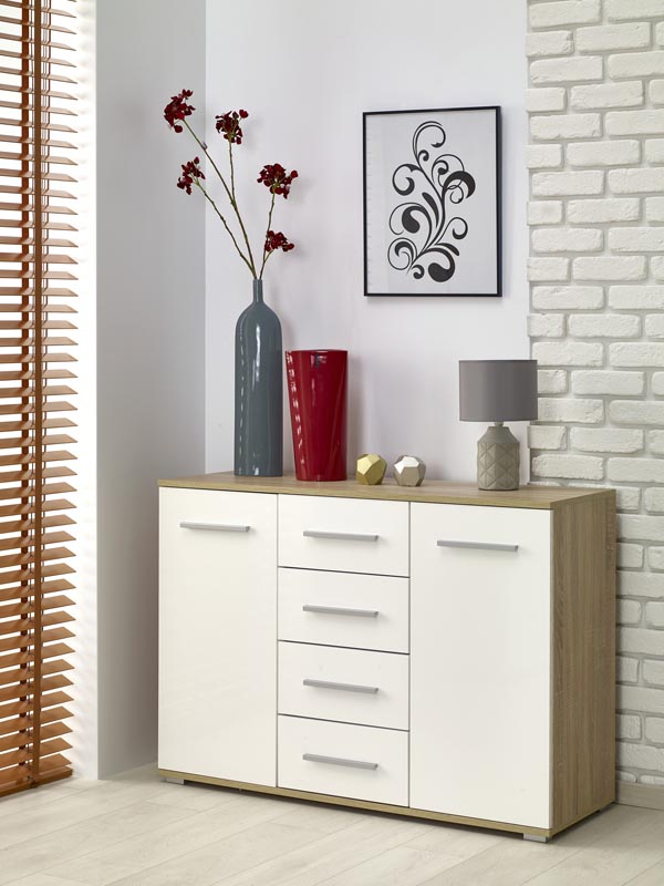 LIMA KM-4 komoda, dub sonoma/biela