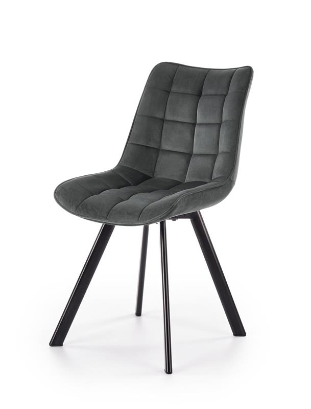 K332 jedálenská stolička, nohy - čierne, sedák - tmavo šedá
