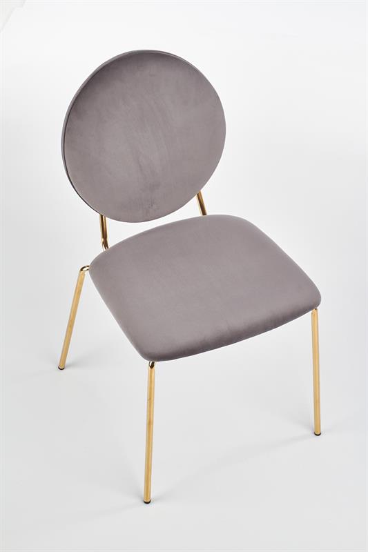 K363 stolička, čalúnenie -  šedá, nohy - zlatá