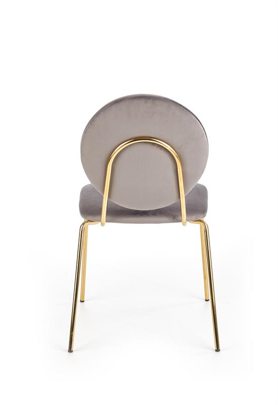 K363 stolička, čalúnenie -  šedá, nohy - zlatá
