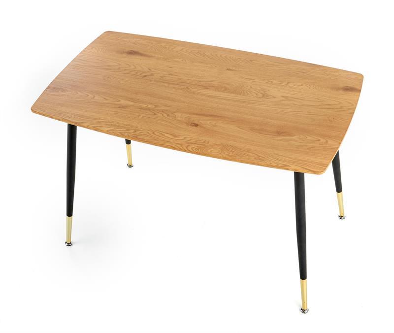 TRIPOLIS stôl, doska - dub zlatý, nohy - čierna