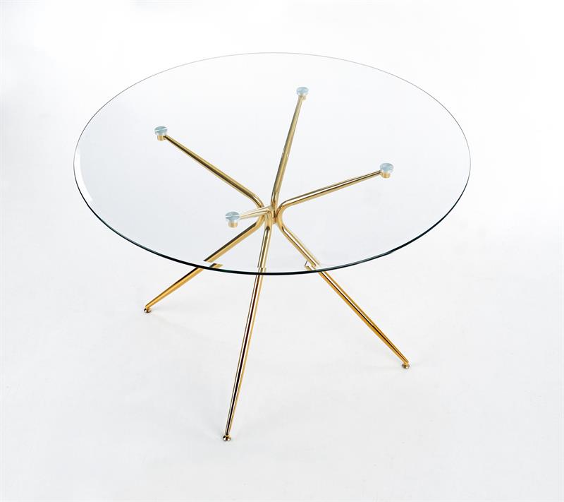 RONDO stôl, doska - bezfarebná, nohy - zlaté