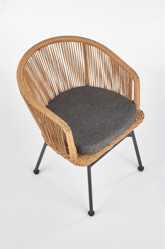 K400 jedálenská stolička čierna / prírodná / šedá
