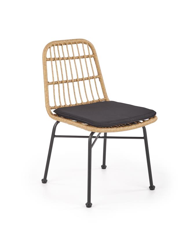 K401 jedálenská stolička čierna / prírodná