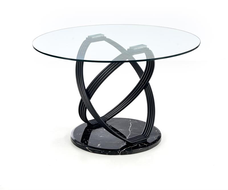 OPTICO stôl, doska - transparentná, nohy - čierna