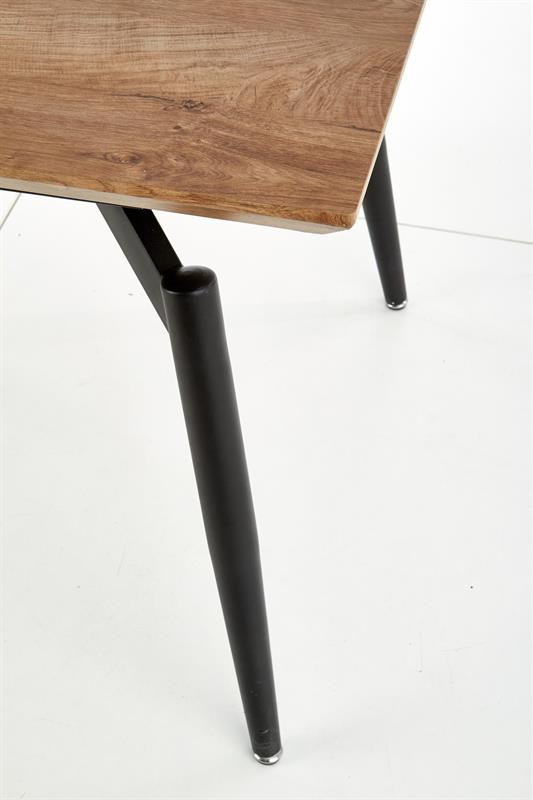 CAMBELL rozkladací stôl, doska - prírodná, nohy - čierna