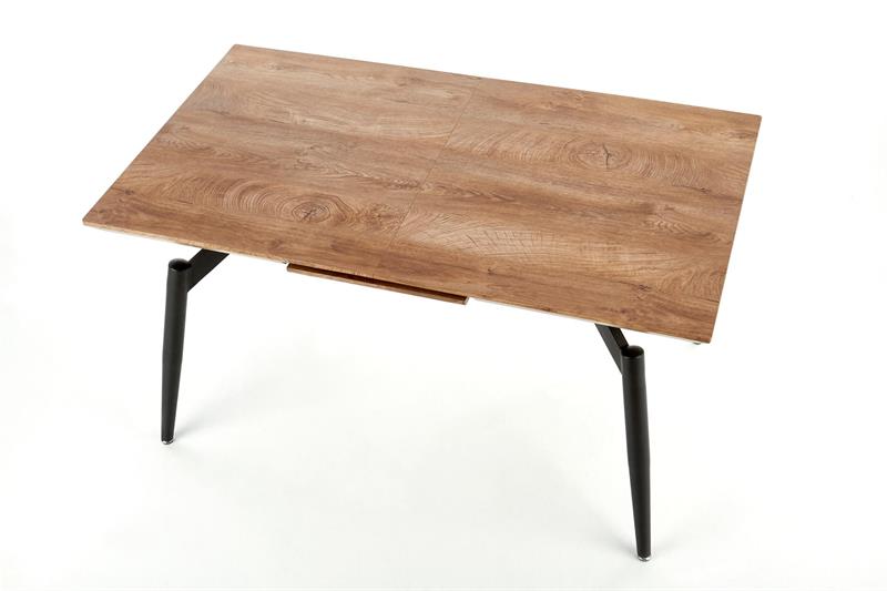 CAMBELL rozkladací stôl, doska - prírodná, nohy - čierna