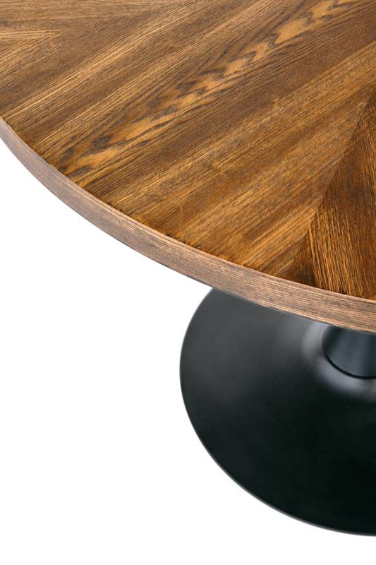 CARMELO okrúhly stôl, doska - orech, noha - čierna