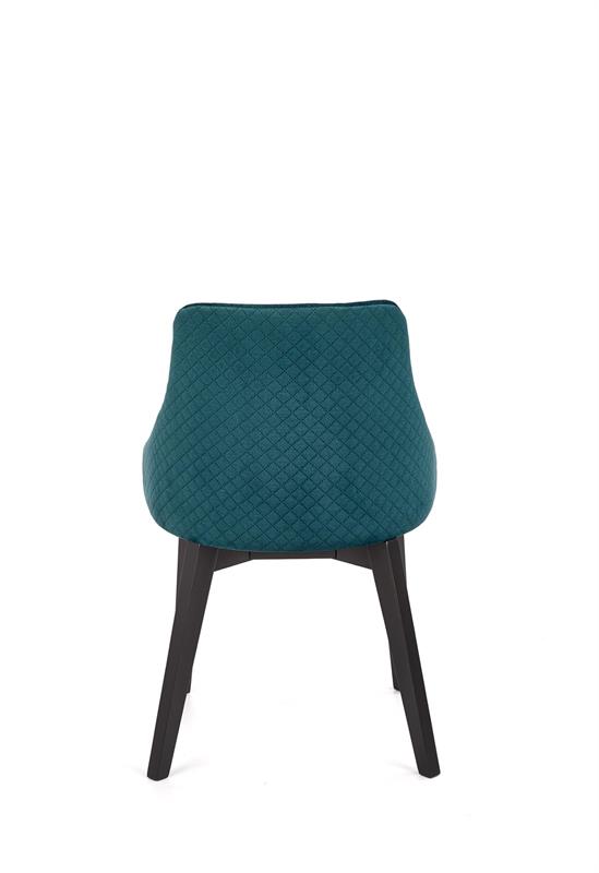 TOLEDO 3 stolička čierna / čal. velvet prešívaný Karo 4 - MONOLITH 37 (tmavo zelená)