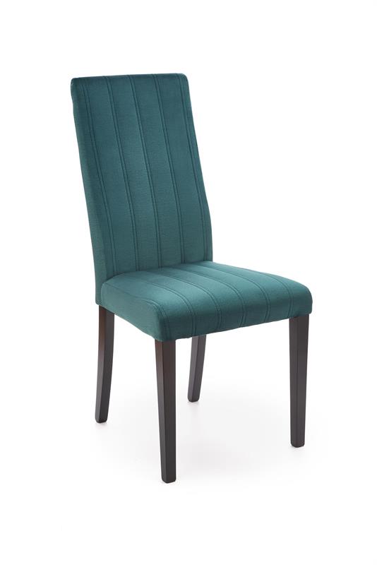 DIEGO 2 jedálenská stolička čierna / čal. zamat prešívané pásy - MONOLITH 37 (tmavo zelená)