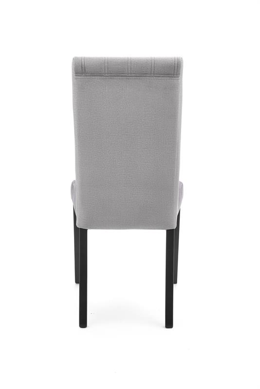 DIEGO 2 jedálenská stolička čierna / čal. zamat prešívané pásy - MONOLITH 85 (svetlošedá)