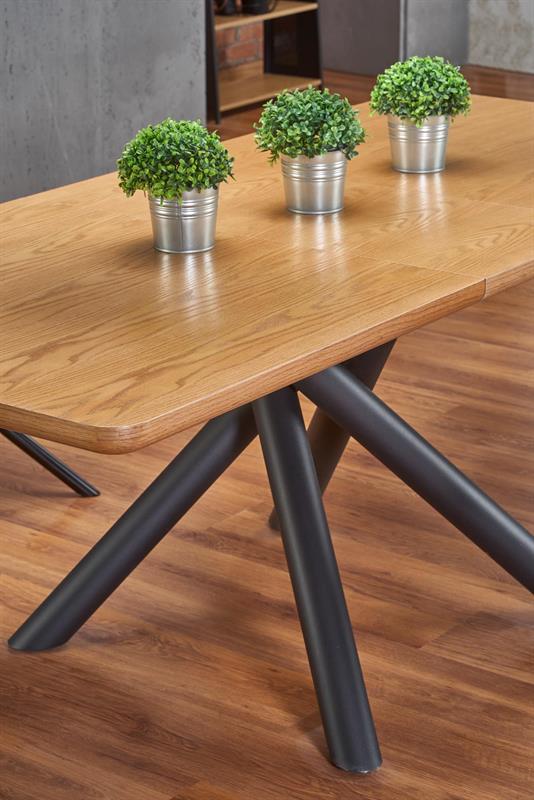 DERRICK rozkladací stôl dub prírodný / čierna