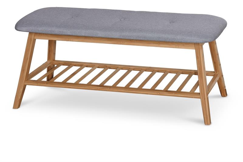 ST15 lavička / botník bambus - šedá