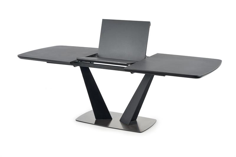 FANGOR rozkladací stôl, doska - tmavo šedá, podstavec - čierny