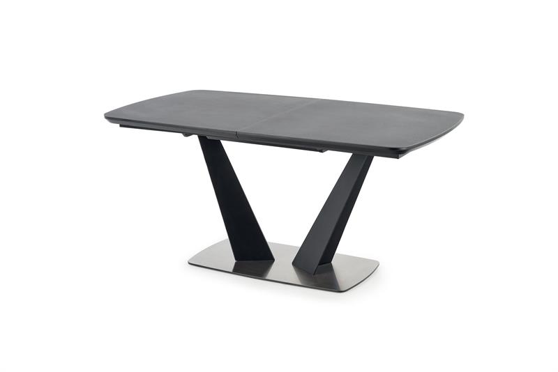 FANGOR rozkladací stôl, doska - tmavo šedá, podstavec - čierny