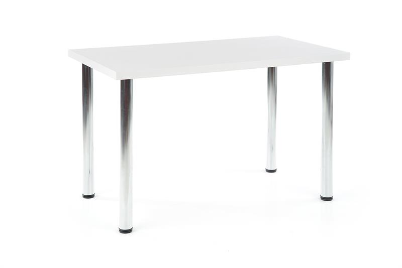 MODEX 120 stôl farba doska - biela, nohy - chrom