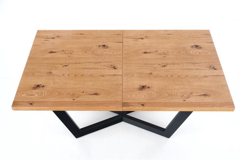 MASSIVE rozkladací stôl 160-250x90x77 cm svetlý dub/čierny