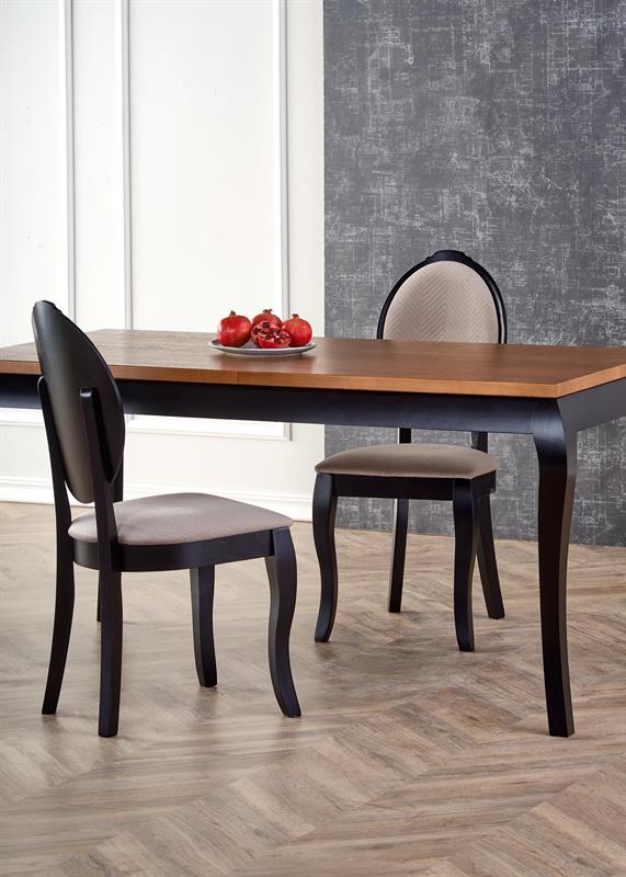 WINDSOR rozkladací stôl 160-240x90x76 cm dub tmavý/čierny