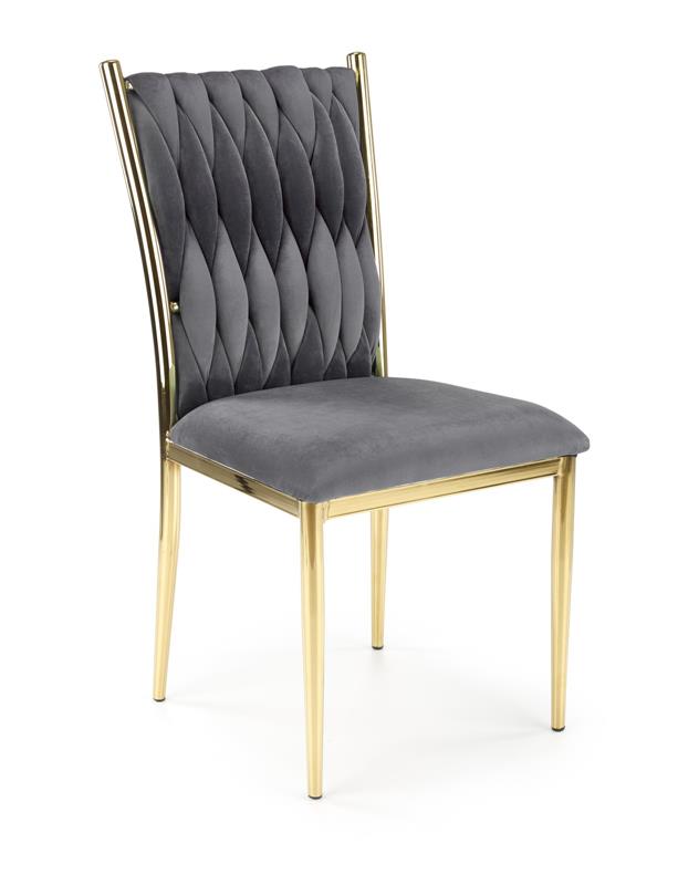 K436 stolička šedá/zlatá