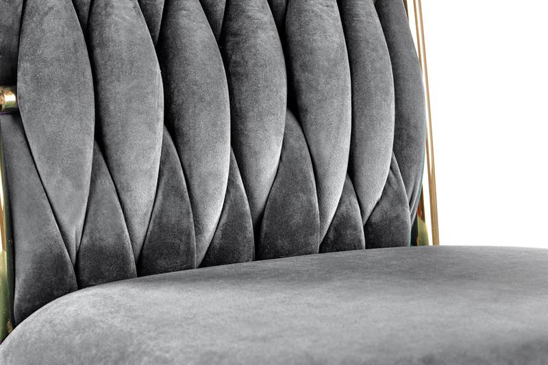 K436 stolička šedá/zlatá