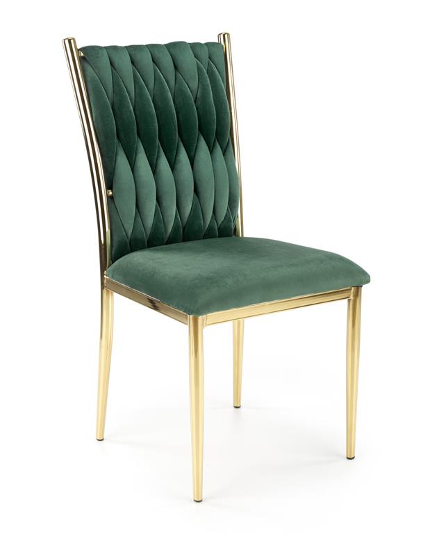 K436 stolička tmavo zelená/zlatá