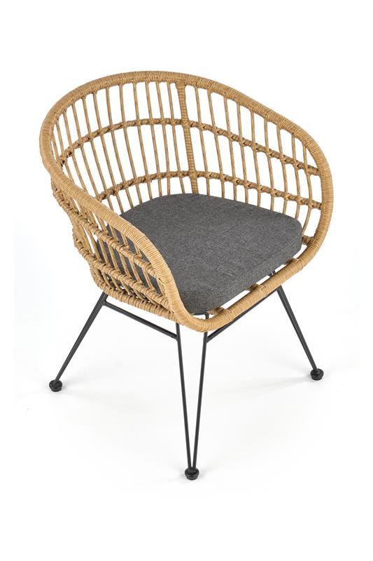 K456 stolička prírodný/šedý