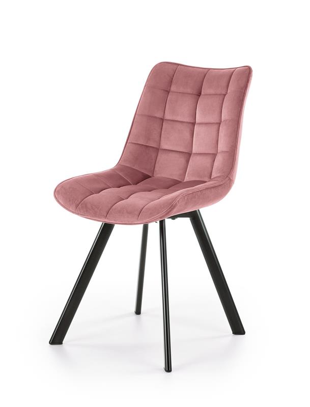 K332 jedálenská stolička nohy - čierne, sedák - ružový