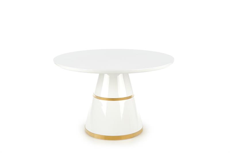 VEGAS stôl, doska - biela, nohy - biele / zlaté
