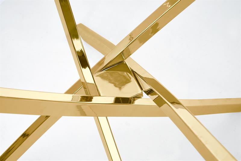 RAYMOND stôl, doska - transparent, nohy - zlaté