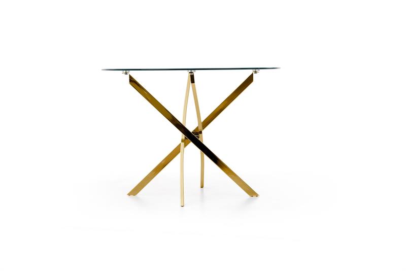 RAYMOND stôl, doska - transparent, nohy - zlaté
