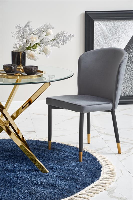 RAYMOND stôl, doska - transparent, nohy - zlaté