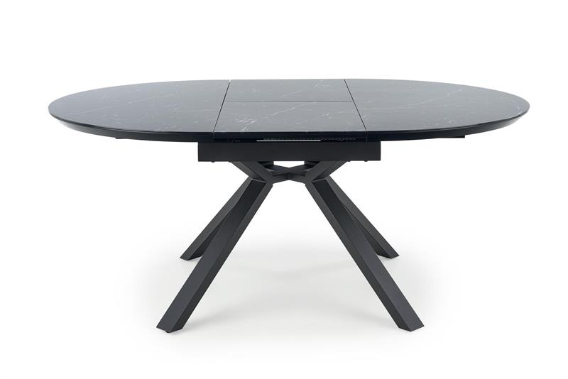 VERTIGO rozkladací stôl, doska - čierny mramor, nohy - čierne