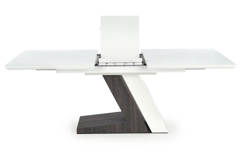 MORTIS rozkladací stôl doska -  biela, nohy - biele / tmavo šedé