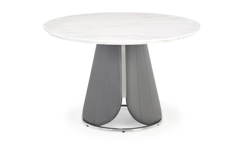 REMIGIO stôl doska: biely mramor, noha: šedá